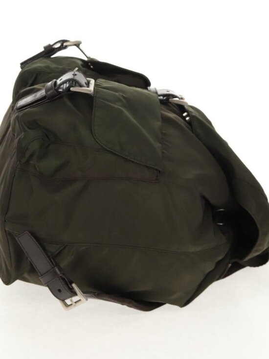 PRADA Backpack Nylon Khaki Silver Auth 157774 main image 4